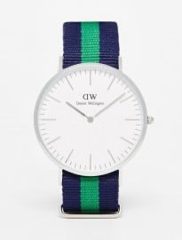 Daniel Wellington Warwick Silver Canvas Strap Watch