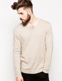 Asos V-neck Jumper In Cotton
