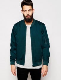 Asos Bomber Jacket In Teal