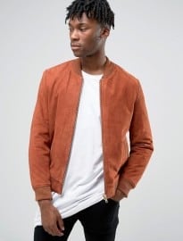 Black Dust Suede Bomber Jacket