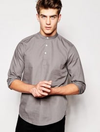 Asos Shirt In Long Sleeve With 3/4 Length Placket