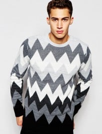 Asos Jumper With Zig Zag Stripe