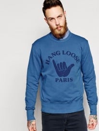 Ymc Sweatshirt With Hang Loose Paris Print