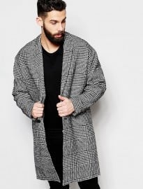 Asos Drop Shoulder Check Overcoat