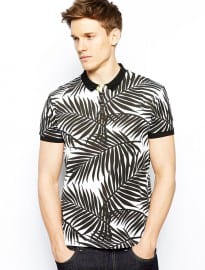 D-struct Polo Shirt With Palm Print