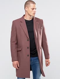 Asos Wool Mix Overcoat In Rose