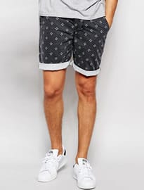 Asos Skinny Chino Shorts With Mini Dot Print