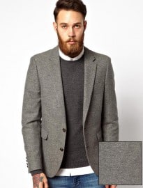 Asos Slim Fit Blazer In Tweed