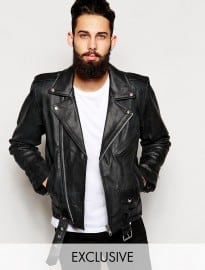 Reclaimed Vintage Leather Biker Jacket