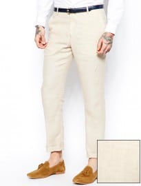 Asos Slim Fit Suit Trousers In 100% Linen