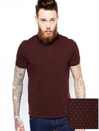Asos Polo With Polka Dot Print