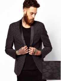 Asos Slim Fit Blazer In Leopard Design