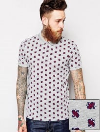 Asos Polo With Paisley Print
