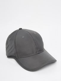 Asos Baseball Cap In Grey Nylon With Bungee Cord Fastener