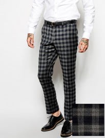 Asos Slim Fit Smart Trousers In Tartan