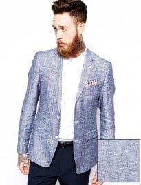 Asos Slim Fit Blazer In Linen