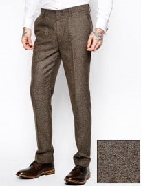 Asos Slim Fit Suit Trousers In Herringbone