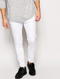 Dr Denim Jeans Snap Super Skinny Fit Clean White