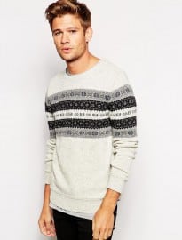 Selected Wool Mix Jumper With Chest Jacquard