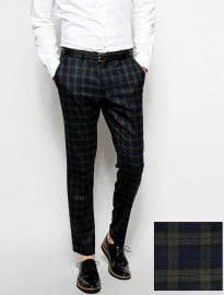 Asos Slim Fit Smart Trousers In Tartan