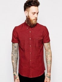 Asos Shirt In Short Sleeve With Twist Yarn