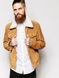 Asos Suede Western Jacket With Borg