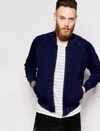 Blue Collar Worker Bomber Jacket Denim