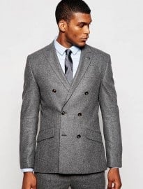 River Island Wool-blend Doublebreasted Suit Jacket