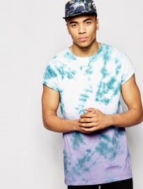 Asos Longline T-shirt With Dip Dye