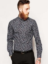 Ps By Paul Smith Shirt With Floral Print Slim Fit