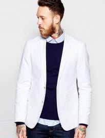 Asos Skinny Blazer In Cotton