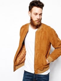 Asos Suede Bomber Jacket