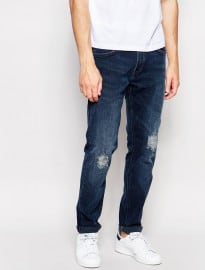 Lee Jeans Arvin Stretch Slim Tapered Fit Raven Ragged Distressed