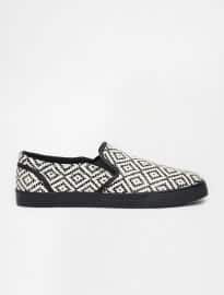 Asos Slip On Plimsolls With Aztec Print