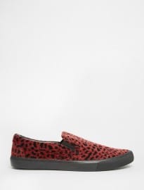 Asos Slip On Plimsolls In Leopard Print Effect