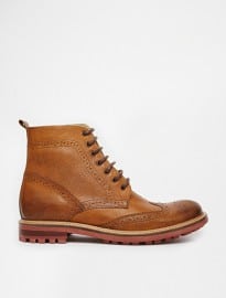 Asos Brogue Boots In Leather