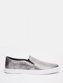 Asos Slip On Plimsolls With Snakeskin Effect