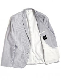 Asos Slim Fit Blazer In Ticking Stripe