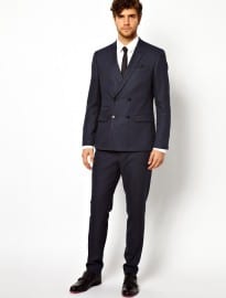 Asos Skinny Fit Double Breasted Suit Jacket In Prince Of Wales Check