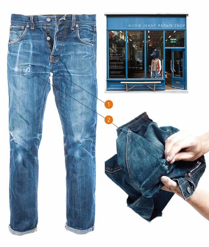 Nudie denim jeans repair service