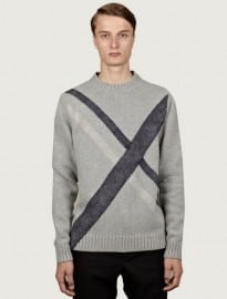 Jil Sander Mens Needle Punch Crew Neck Knit