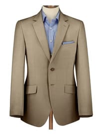 Stone Silk Linen Classic Fit Suit Jacket
