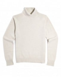Off-white Wool Blend Bullet Roll Neck Jumper