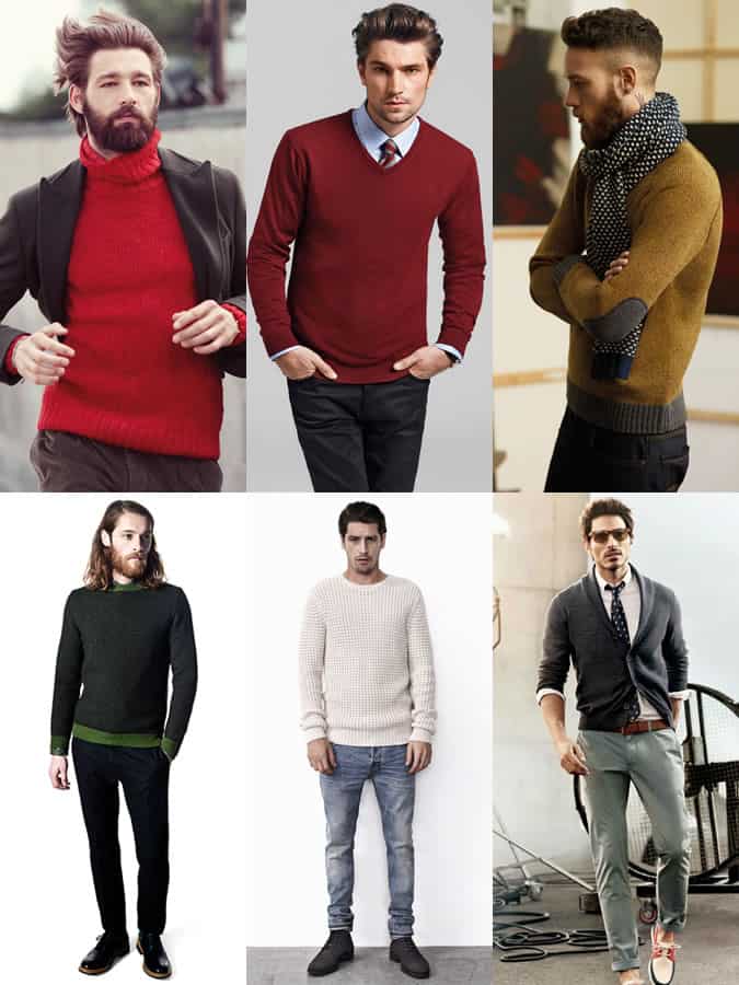 Men's Basic Knitwear Lookbook - Cardigans, Roll Necks, V-Necks, Crew Neck Jumpers