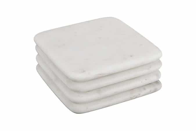 John Lewis Croft Collection Arundel Square Marble Coasters, Set of 4
