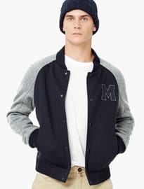 He By Mango Wool-blend Varsity Jacket