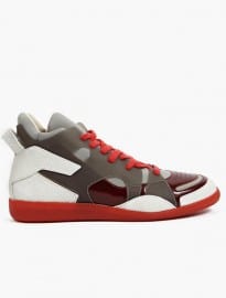 Maison Martin Margiela 22 Mens Red Leather And Neoprene Sneakers