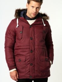 Quilted Hooded Faux Fur Parka