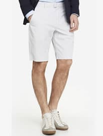 10 Inch Micro Stripe Flat Front Shorts - Sterling