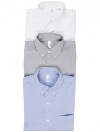 American Apparel Pinpoint Oxford Short Sleeve Button-up Shirt 3-pack
